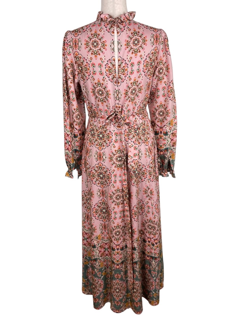 Boden Mariam Silk Blend Maxi Dress US Size 6 Old Rose Intricate Tapestry Pink - Picture 5 of 14